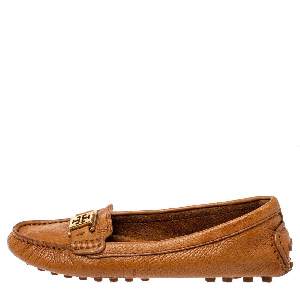 Tory Burch Brown Leather Loafers Flats Tan Women’s Size 8.5 Medium